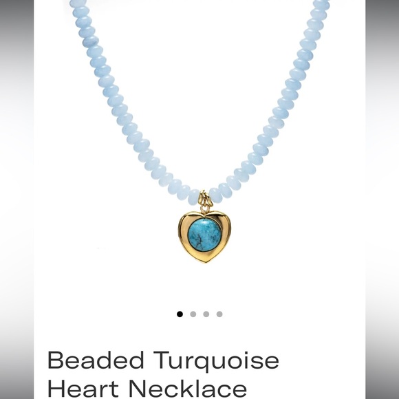 Mayamar Jewelry - Turquoise Necklace with Gold Heart Turquoise